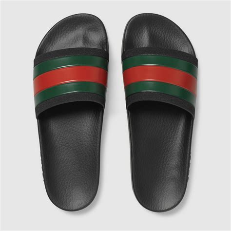 gucci logo rubber slide sandal men|Gucci rubber slide sandals outfit.